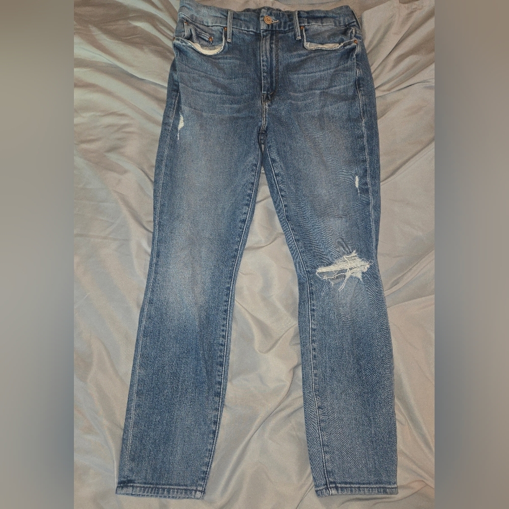 Mother Denim High Waisted Looker Crop, Let's Kick It Sz 28